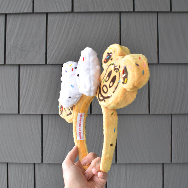 Mickey Waffle Mouse Ears - Cream and Sprinkles