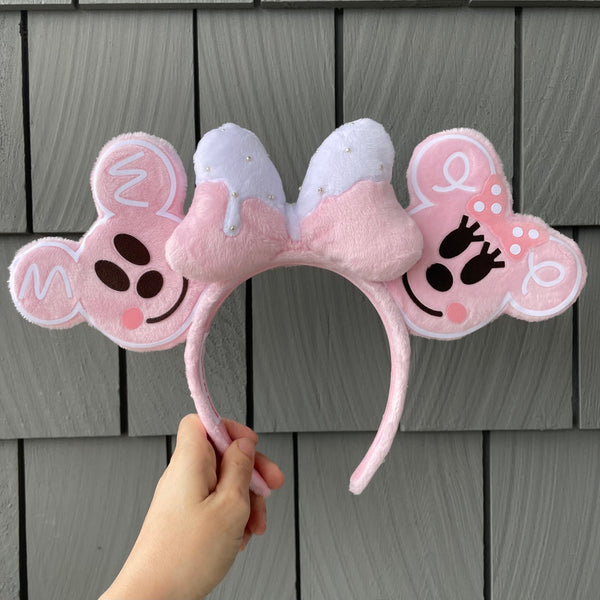 Pink Gingerbread Mice Cookie Ears