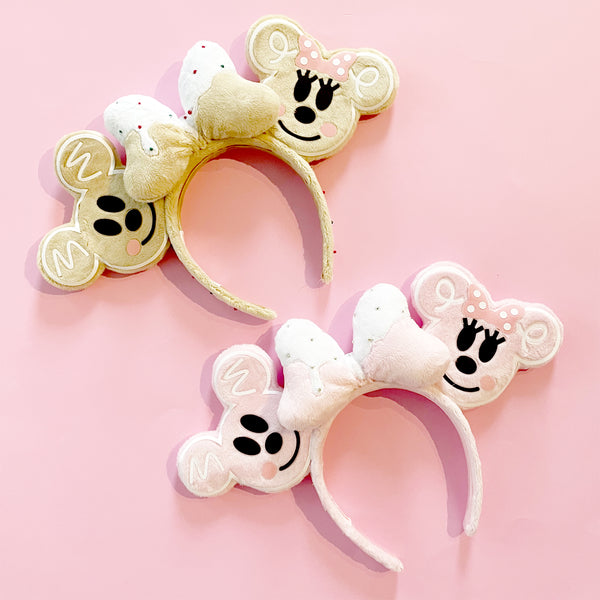 Pink Gingerbread Mice Cookie Ears