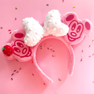 Mickey Waffle Mouse Ears - Strawberries and Cream