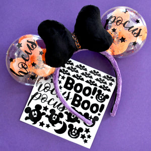 Halloween Magic Balloon Ears (with removable decals) - Preorder - Please read description as slightly different to pictured :)